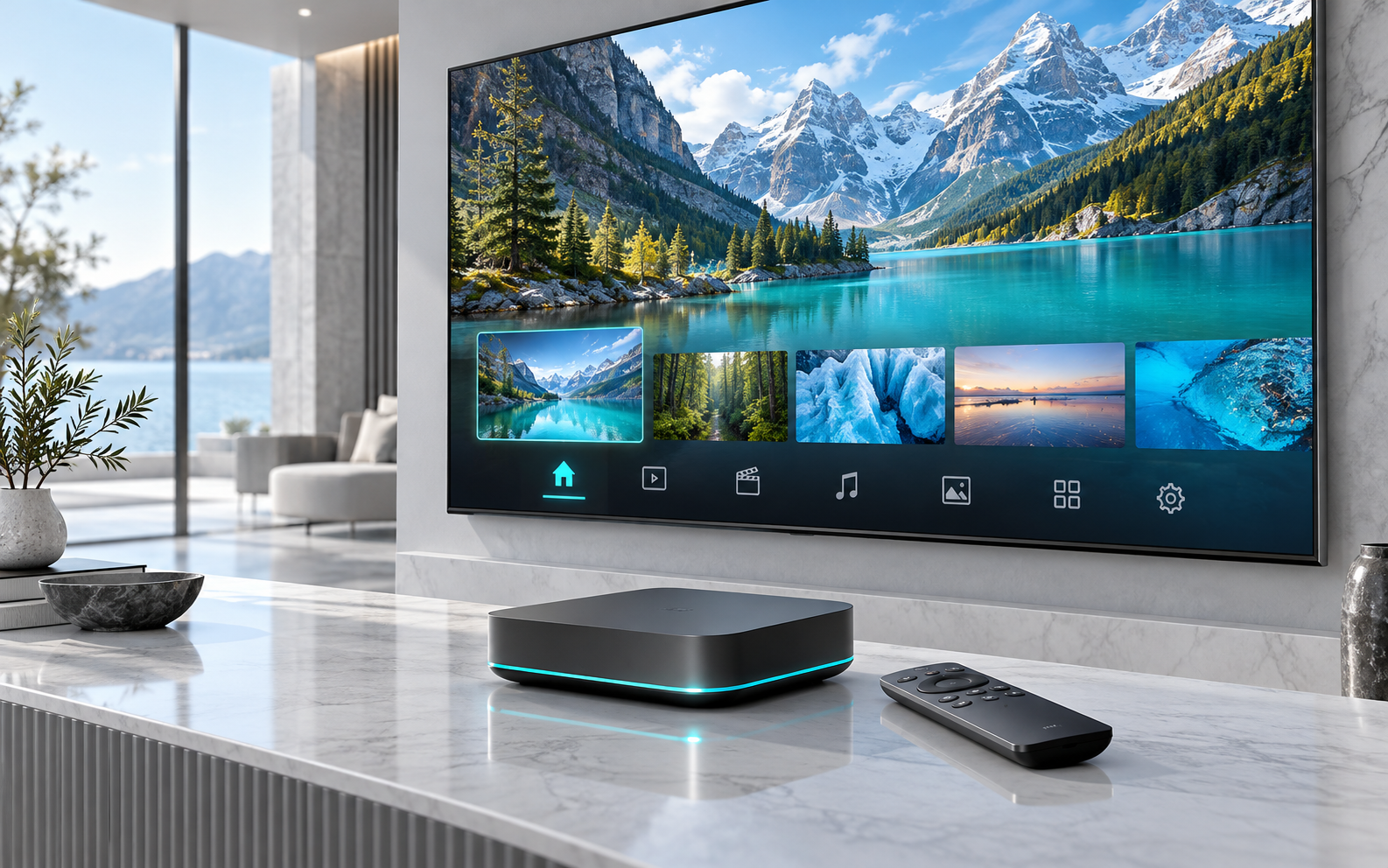 4K TV와 콘텐츠큐브 셋톱박스, 전용 리모컨